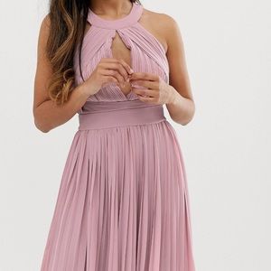 Bridesmaid Pleated Maxi Dress